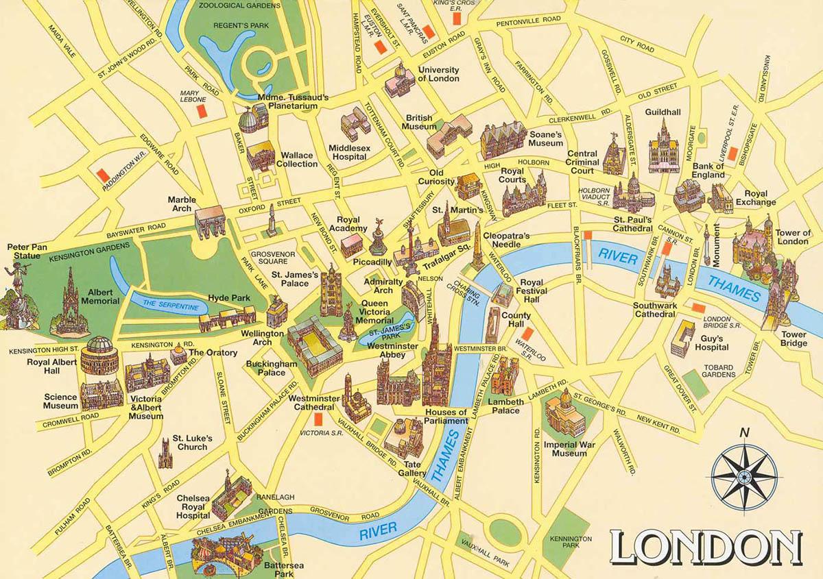 london karta Centrala London karta   Karta över centrala London (England) london karta
